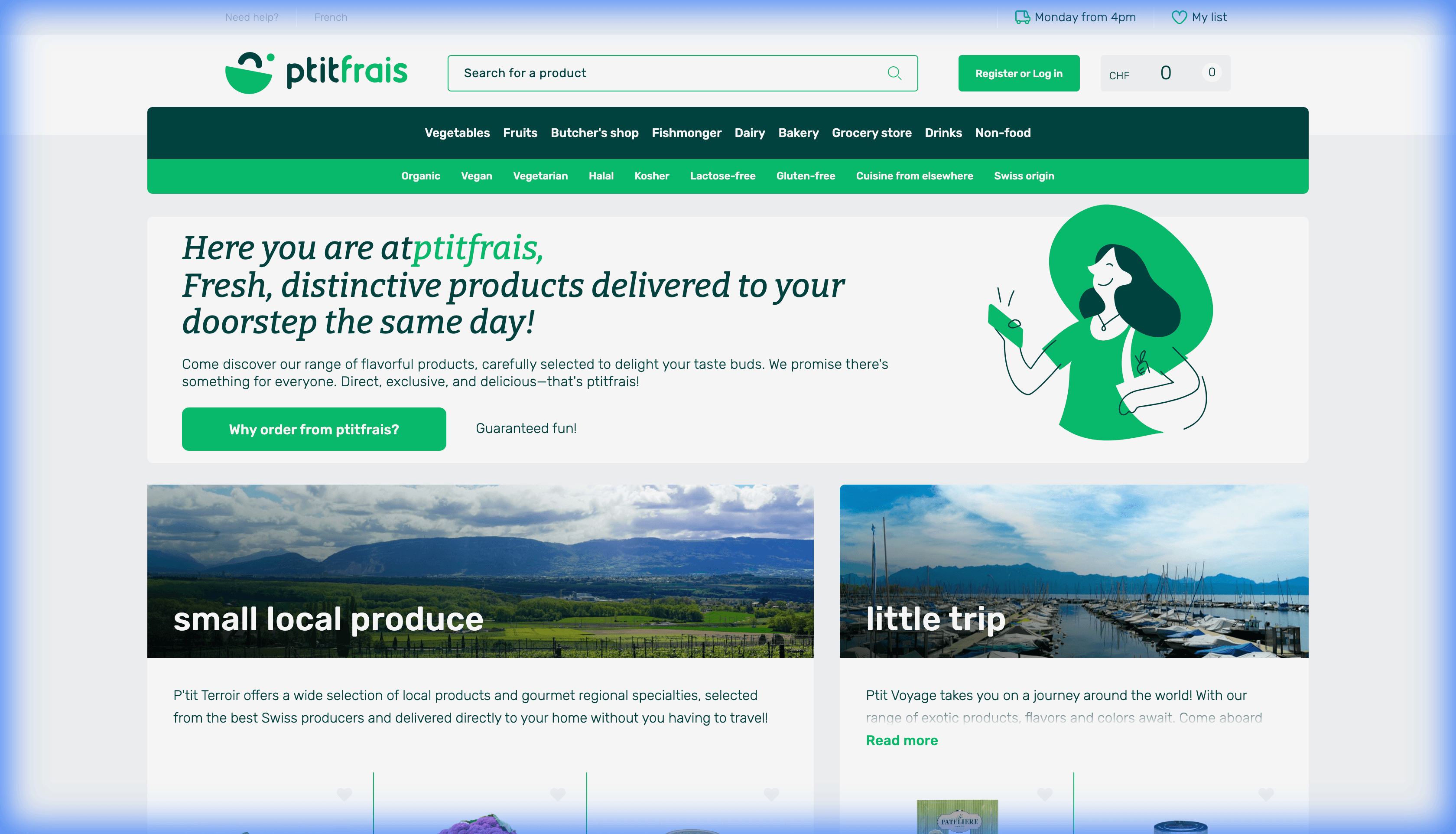 Ptit-Frais - Multi-vendor e-commerce platform connecting local producers with consumers for online grocery sales.
