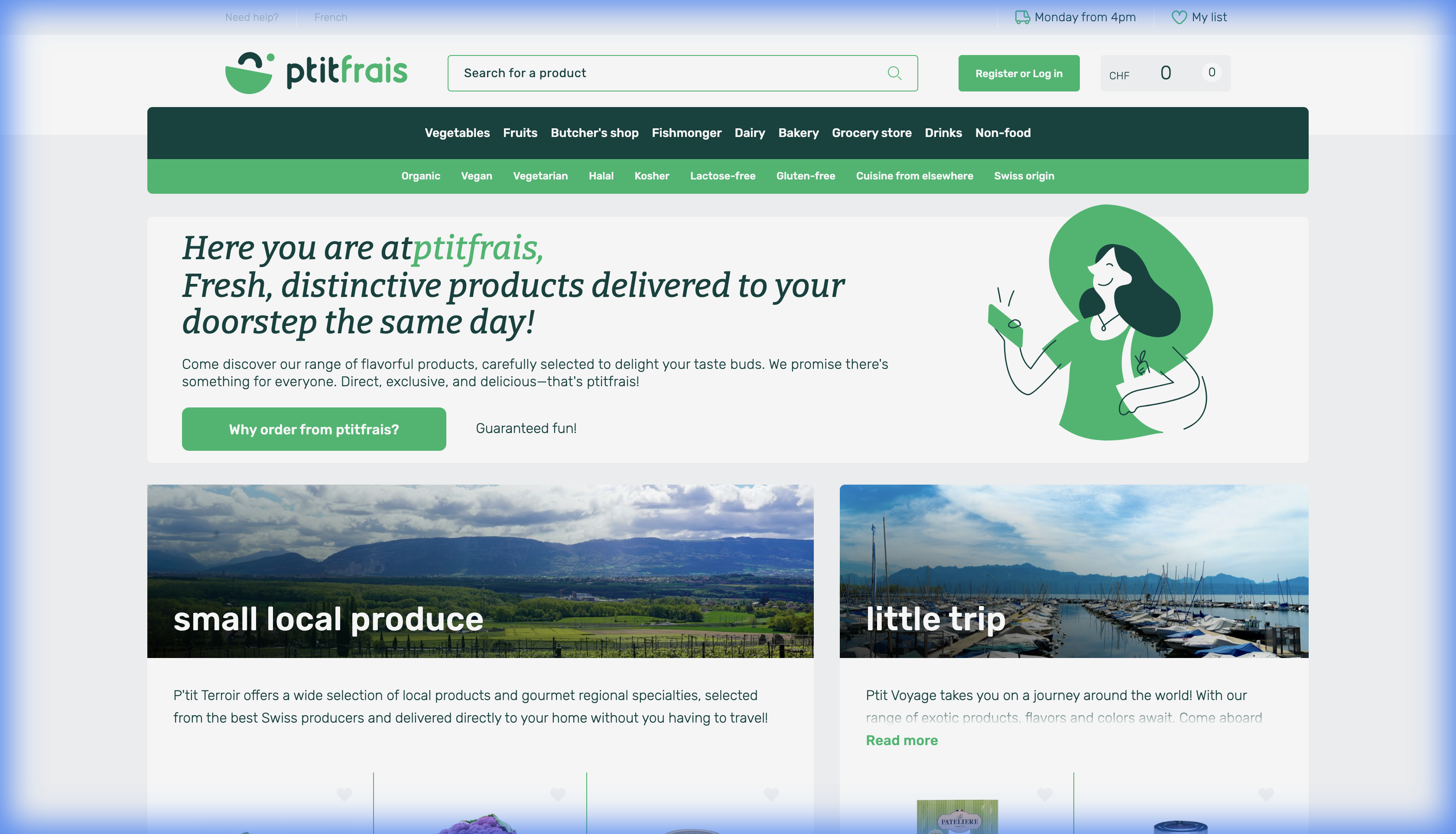 Ptit-Frais - Multi-vendor e-commerce platform connecting local producers with consumers for online grocery sales.